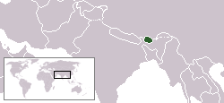 Karte Bhutan