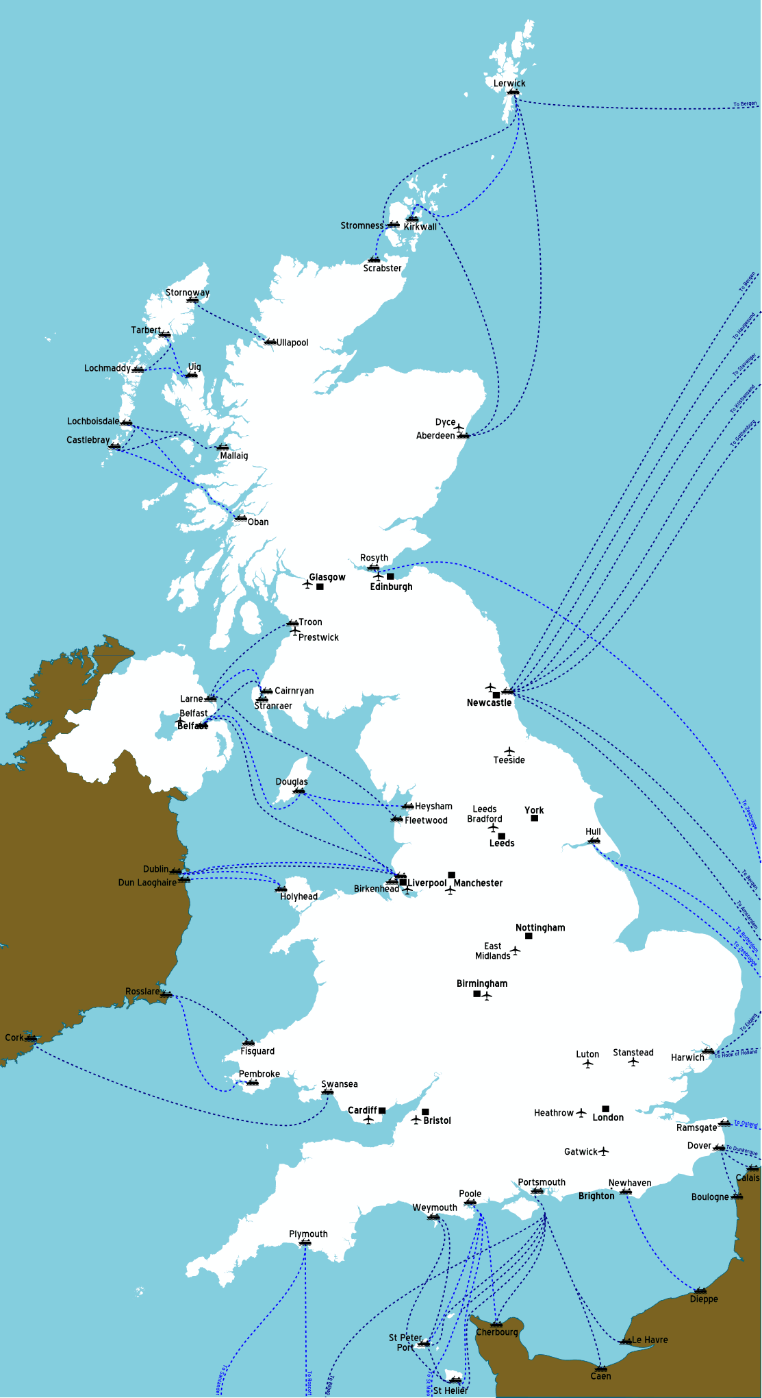 Faehrverbindungen nach England