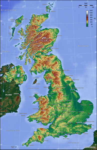 Topographische Karte England